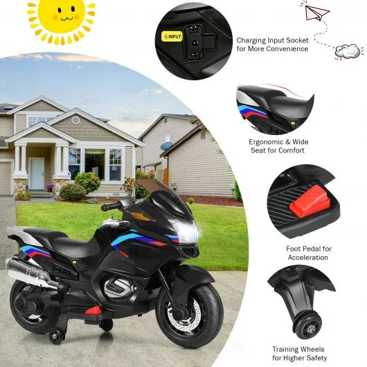 12V Kids Ride On Motorcycle Electric Motor Bike-Black