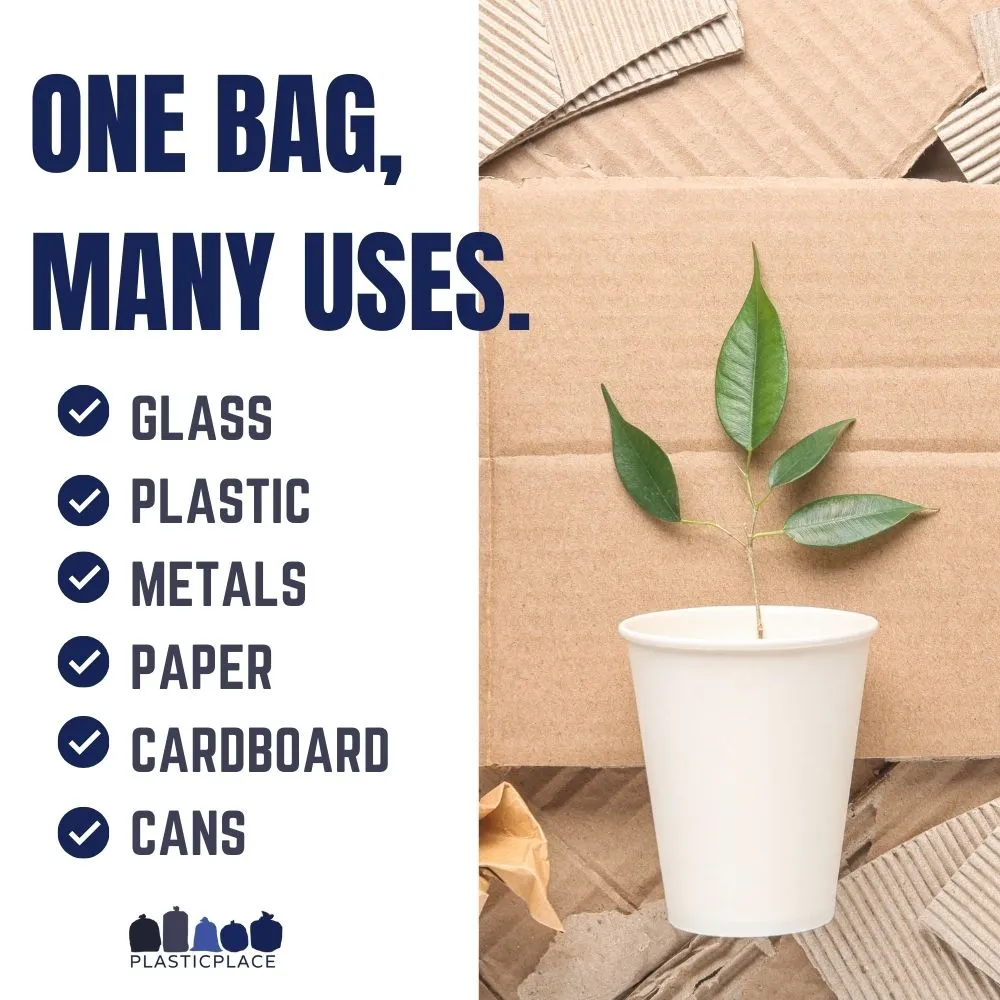 40-45 Gallon Recycling Bags - 1.2 Mil - 100/Case