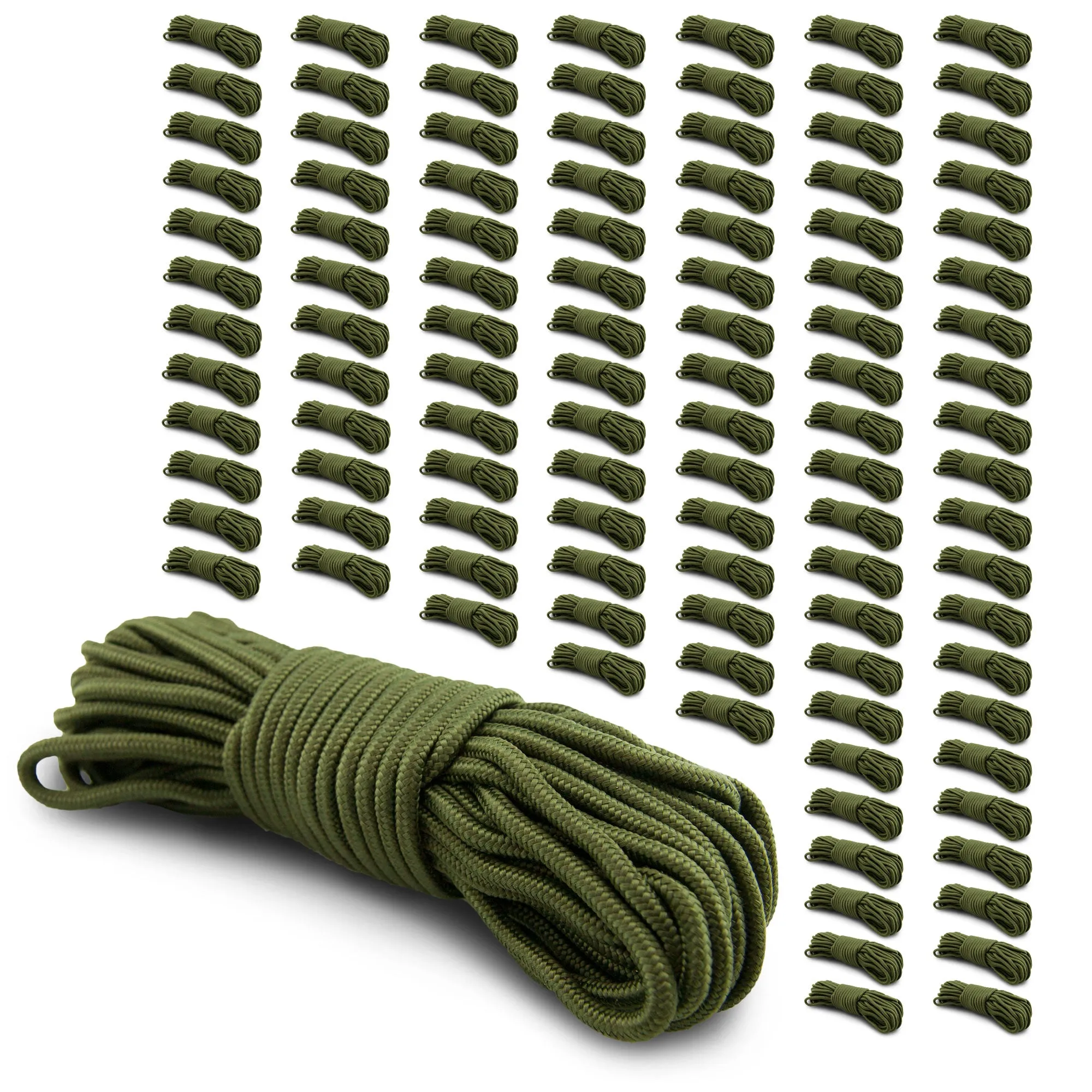 5mm Nylon Braided 50 Foot Black or Green Camping Rope