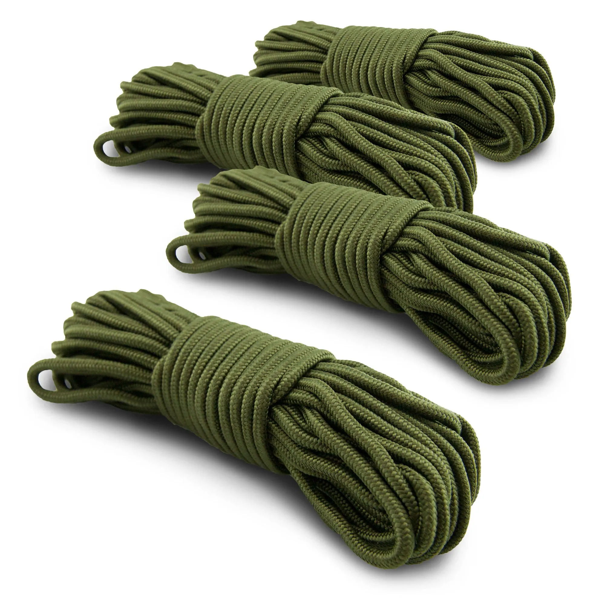 5mm Nylon Braided 50 Foot Black or Green Camping Rope