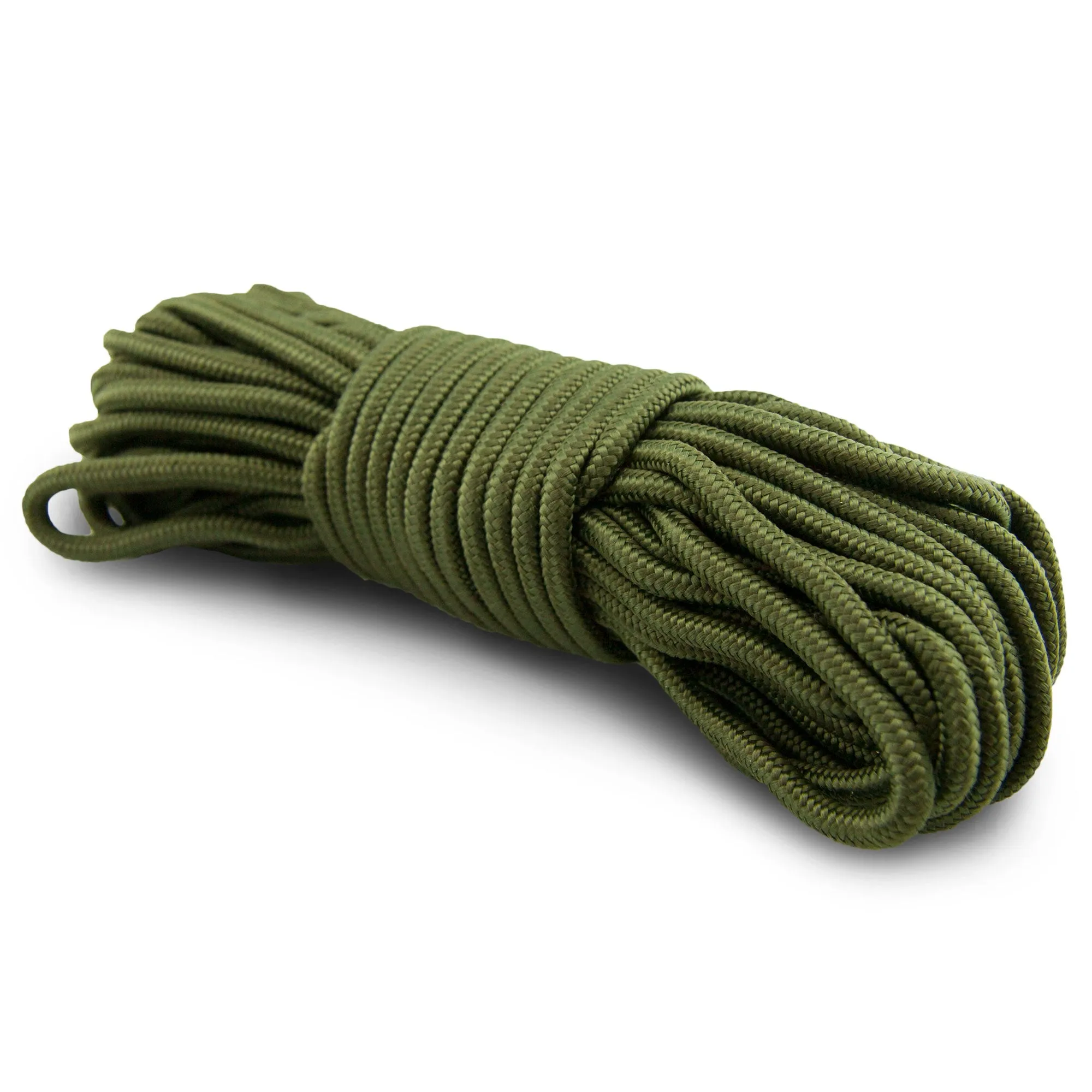 5mm Nylon Braided 50 Foot Black or Green Camping Rope