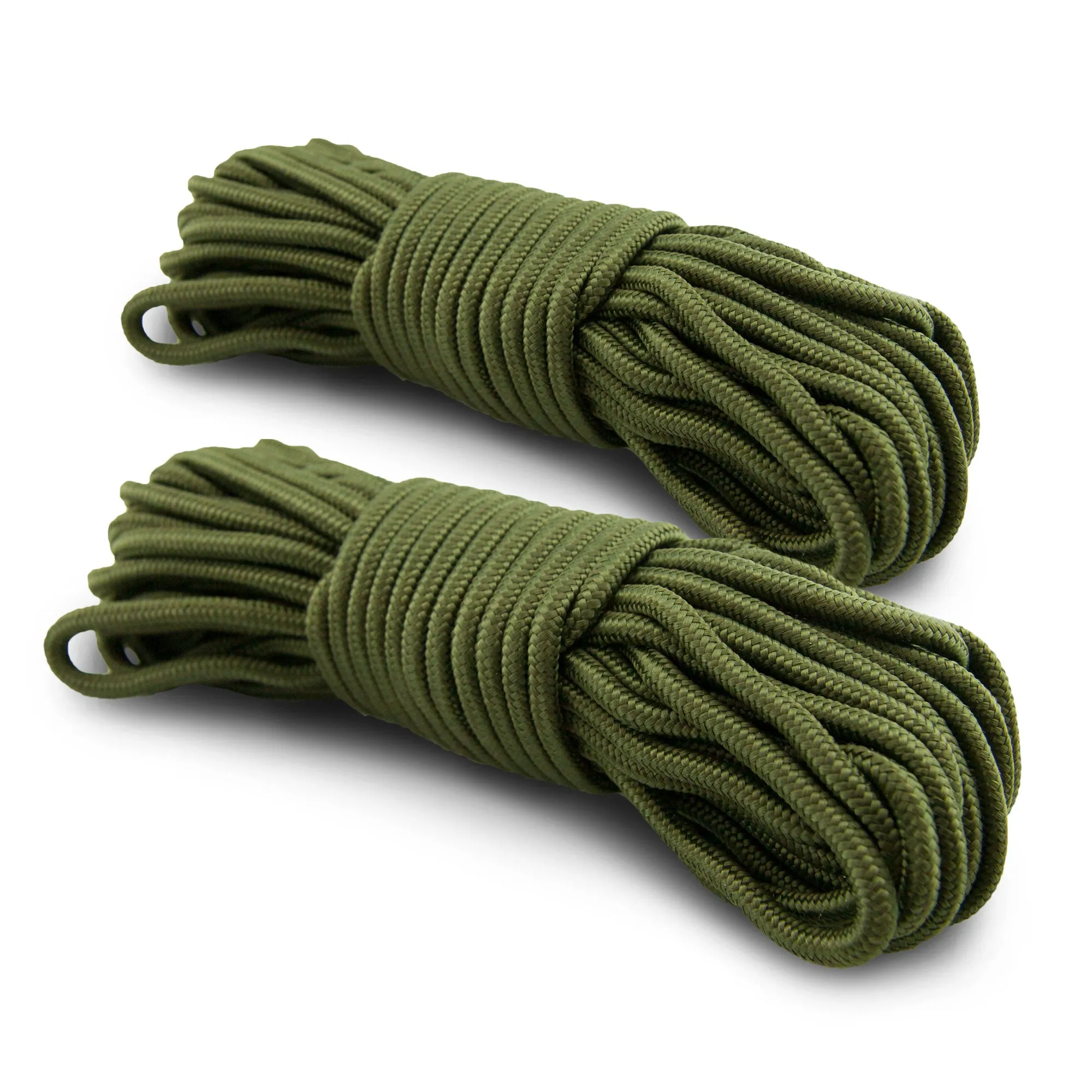 5mm Nylon Braided 50 Foot Black or Green Camping Rope