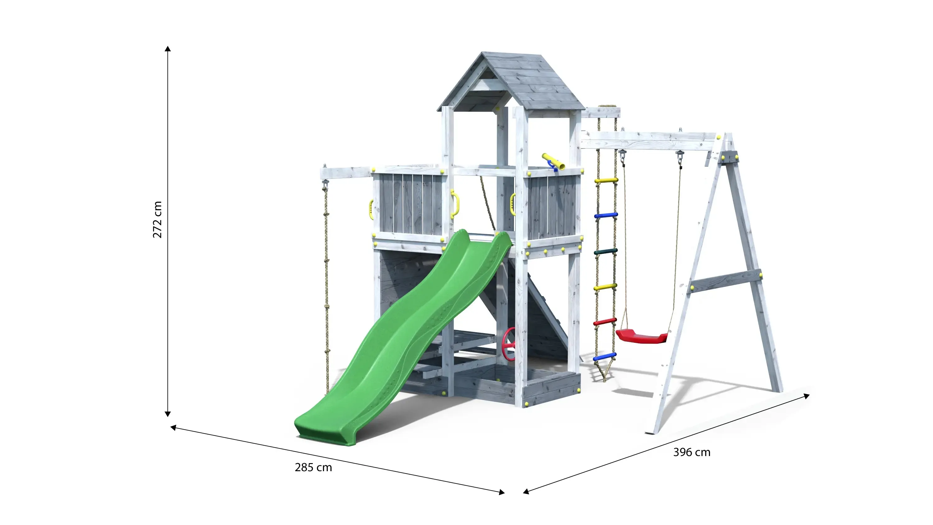 Activer Grey & White Climbing Frame with Swing and Slide - SPECIAL OFFER - 10% OFF