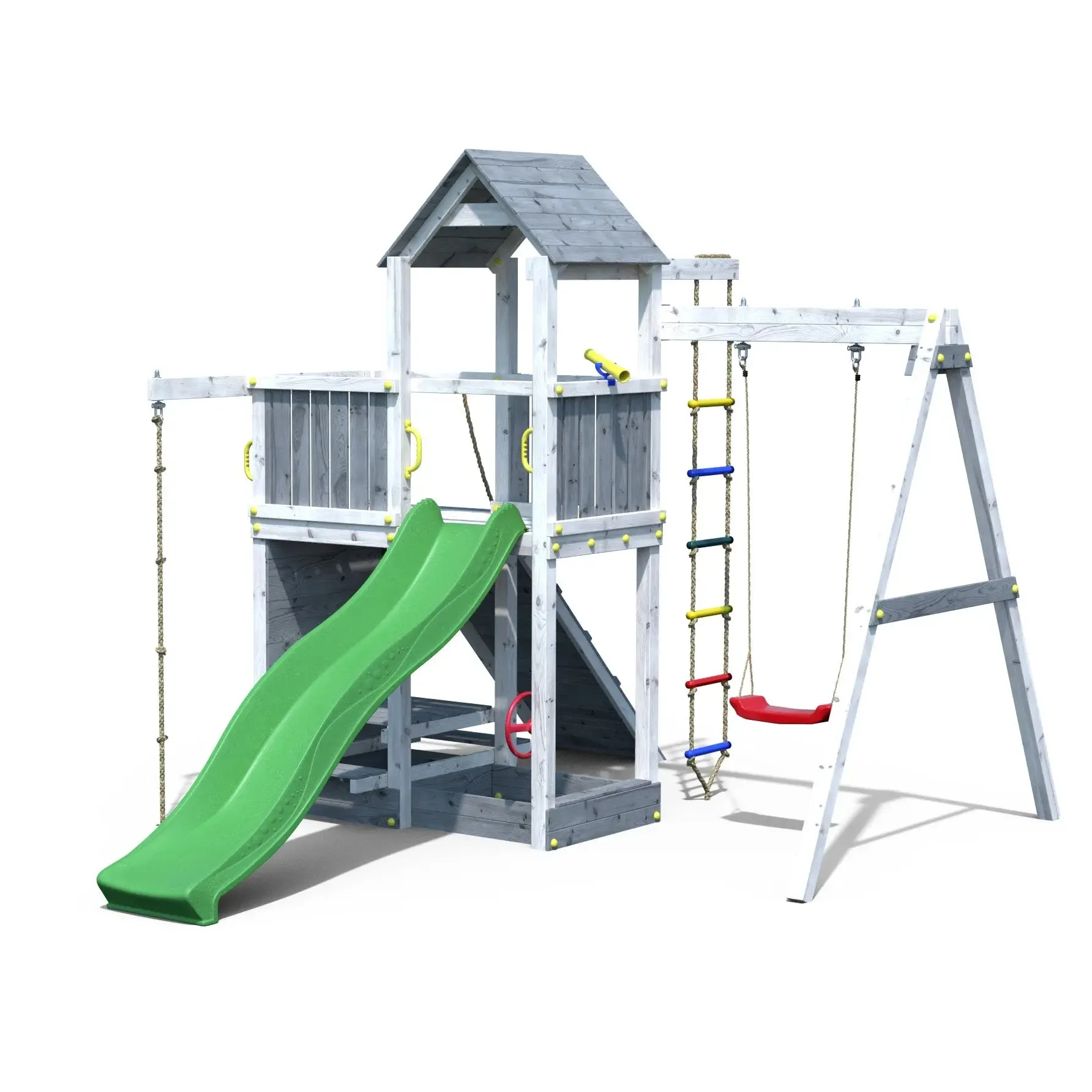 Activer Grey & White Climbing Frame with Swing and Slide - SPECIAL OFFER - 10% OFF