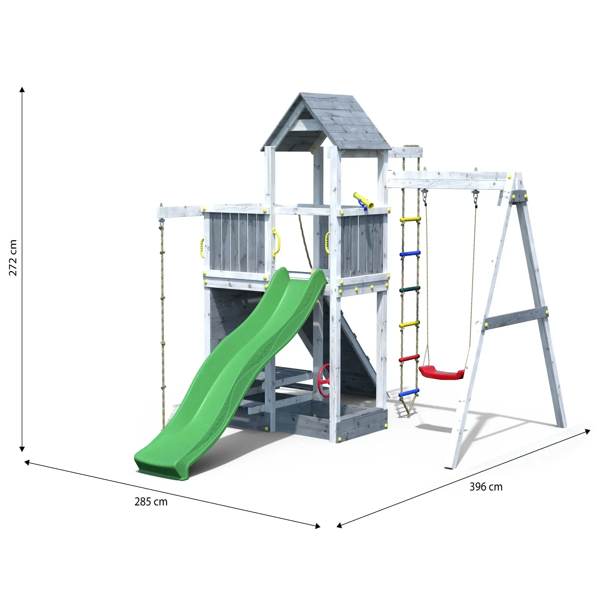 Activer Grey & White Climbing Frame with Swing and Slide - SPECIAL OFFER - 10% OFF