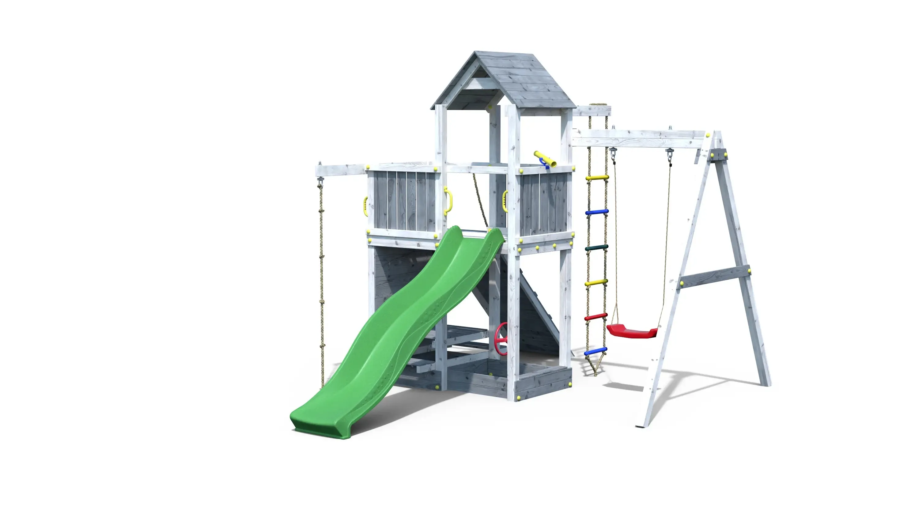 Activer Grey & White Climbing Frame with Swing and Slide - SPECIAL OFFER - 10% OFF