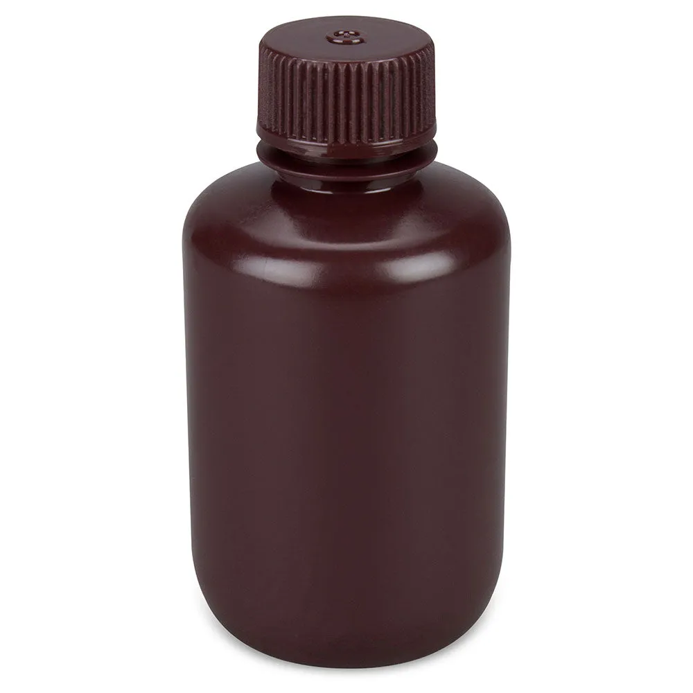 Bottle,Amber Narrow Mouth,Rnd,HDPE,125mL