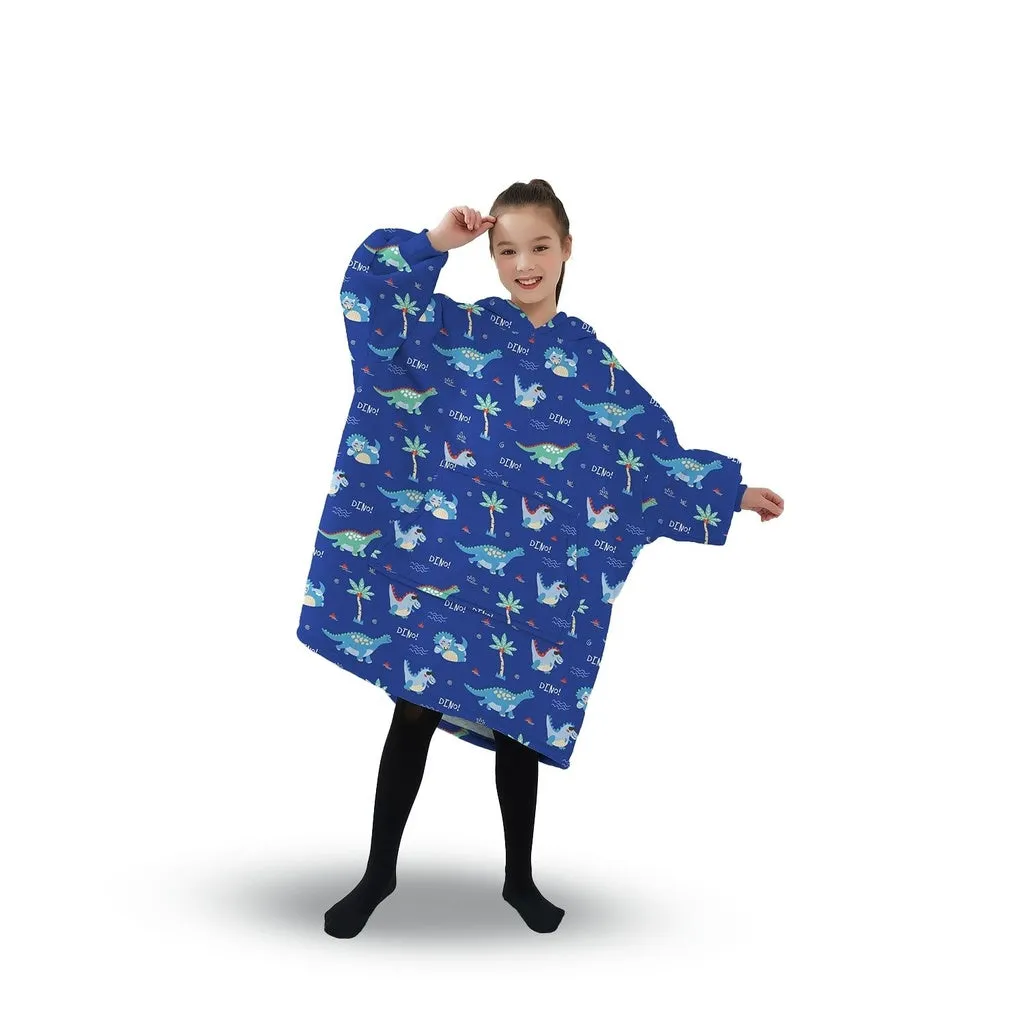 Comfy Dinosaur Kids Hoodie Blanket, Double Layers, Gominimo