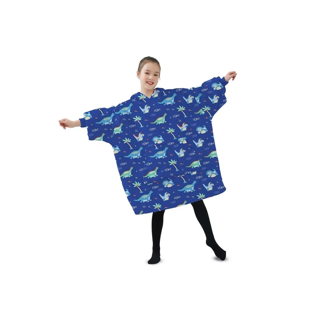 Comfy Dinosaur Kids Hoodie Blanket, Double Layers, Gominimo