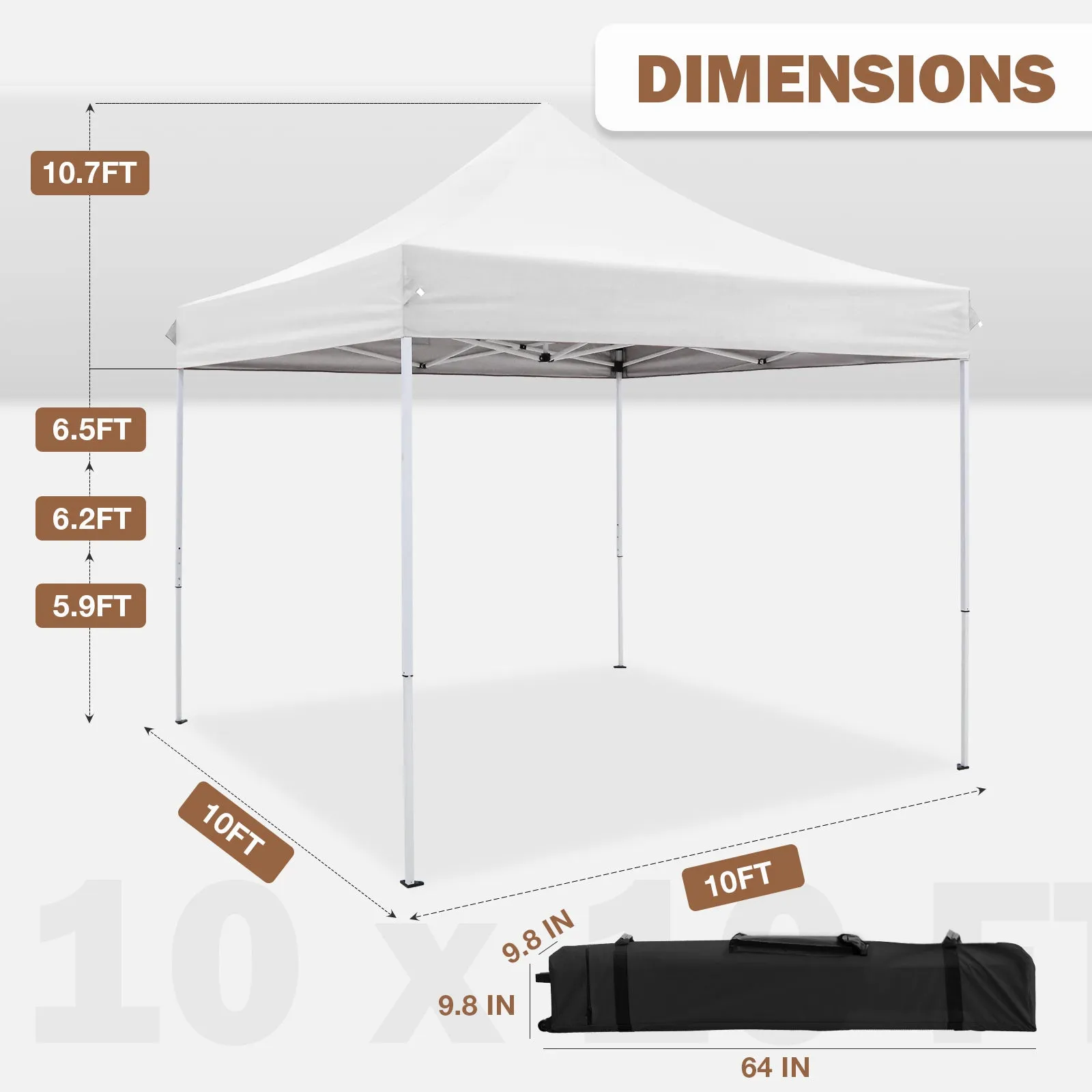 COOS BAY 10x10 Heavy Duty Pop up Commercial Canopy Tent Instant Sun Shelter with Roller Bag, 4 Sandbags, Green / Black / White / Beige / Gray