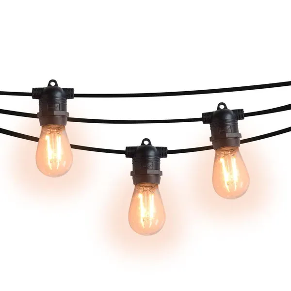 (Cord Only) 48 Socket Outdoor SJTW Commercial DIY String Light 102 FT Black Cord w/ E26 Medium Base, Weatherproof