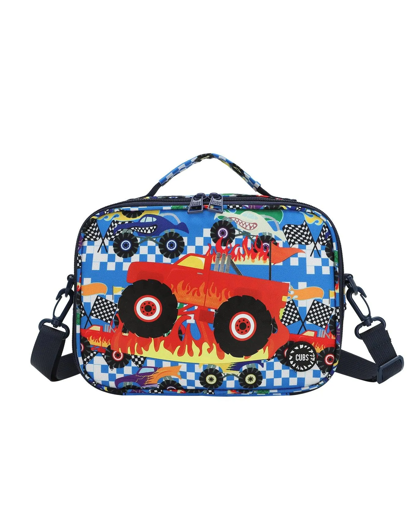 Cubs Monster Truck In Flames Cross Body Lunch Bag