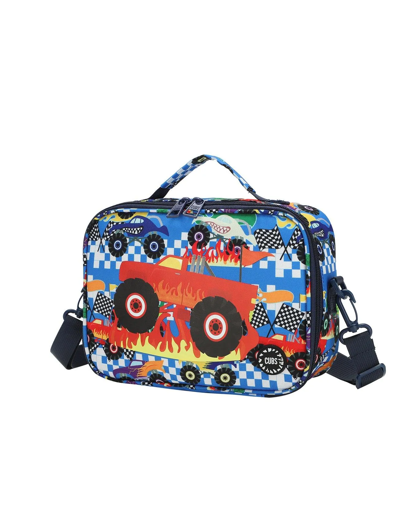 Cubs Monster Truck In Flames Cross Body Lunch Bag