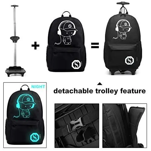 Functional Laptop Rucksack with Rolling Wheels