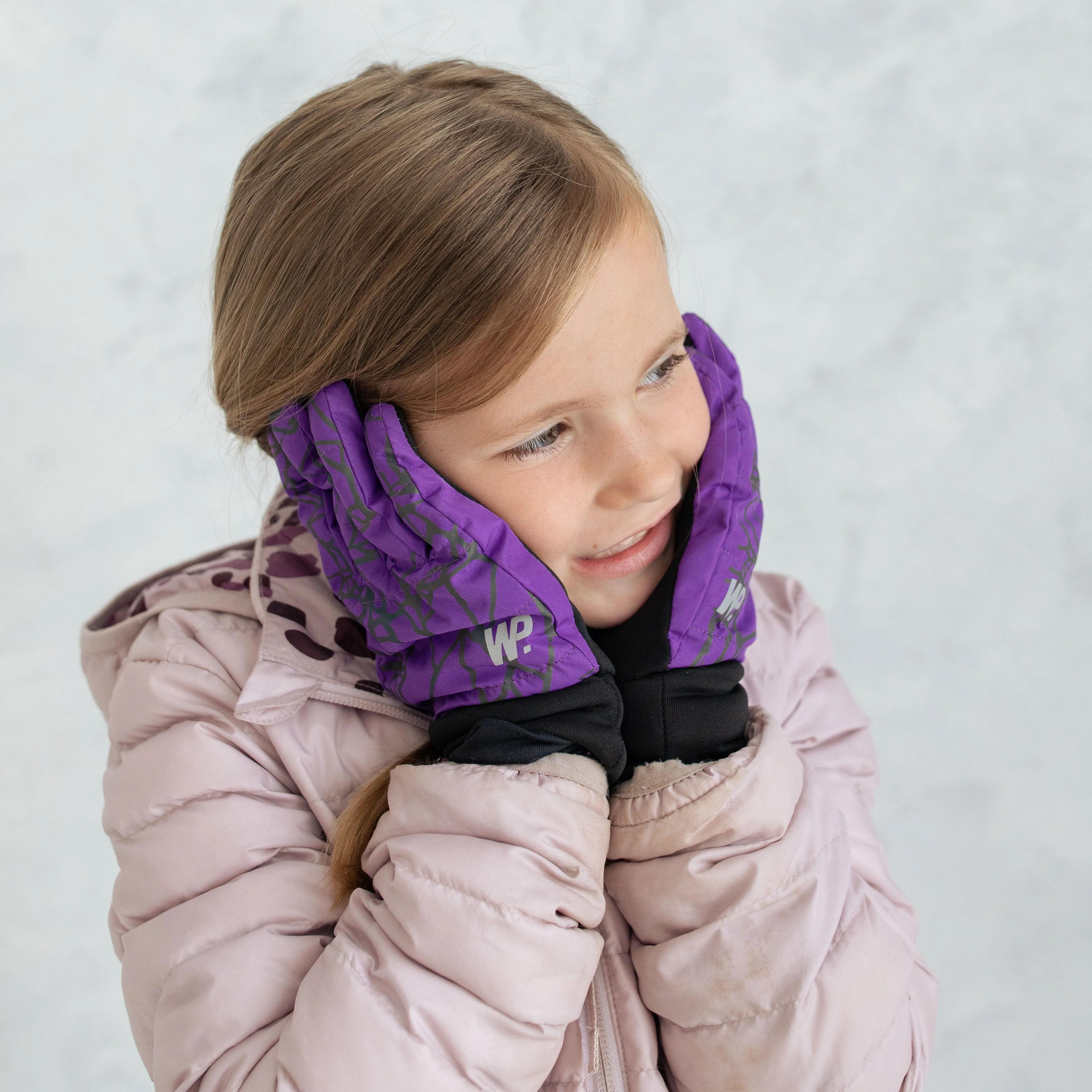 Girl's Purple Reflective Rainbow Ombre Commuter Gloves