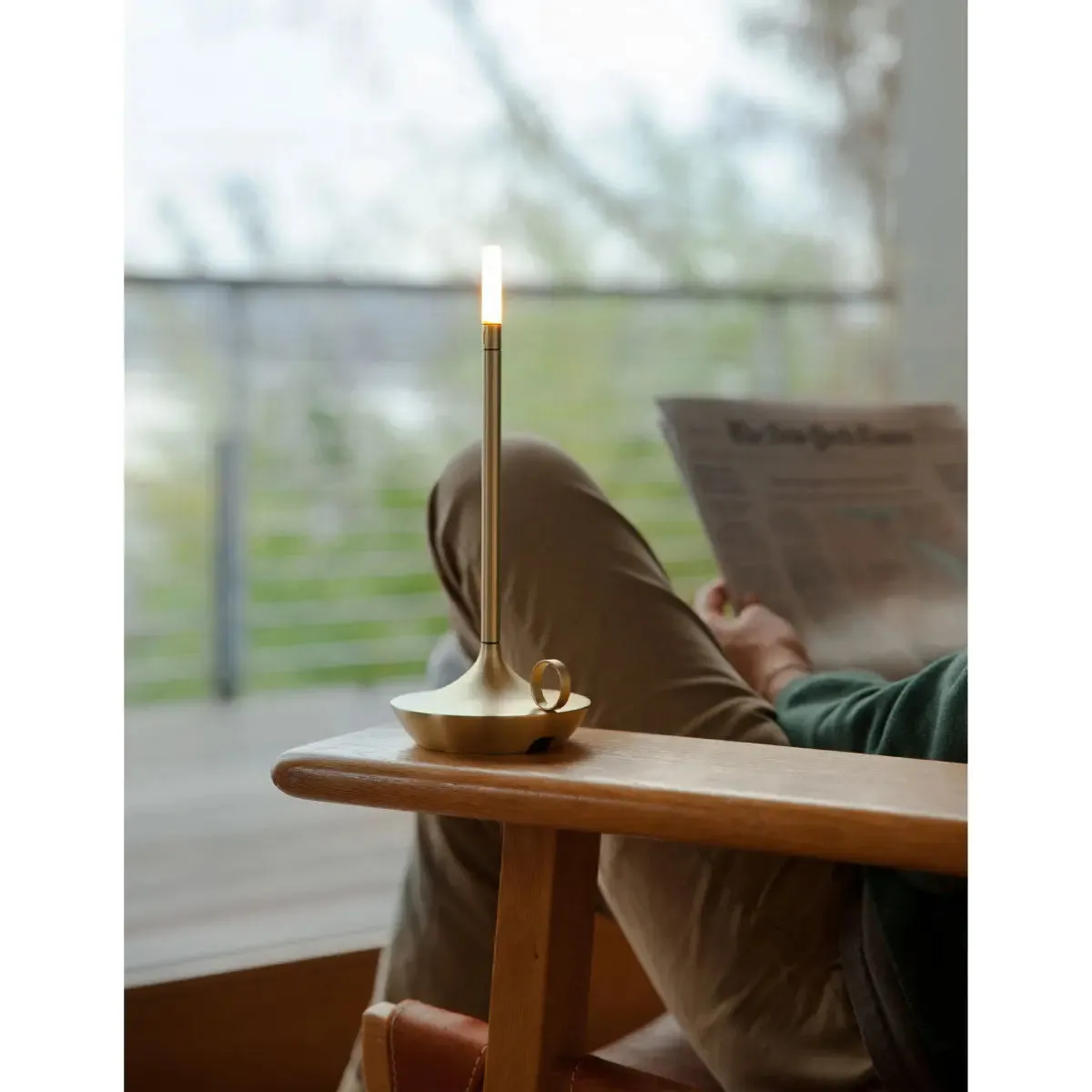 Graypants Wick Portable Table Lamp (Brass)