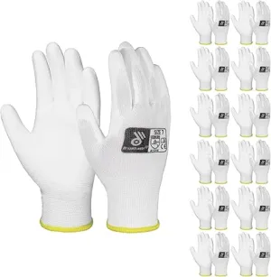 HANDLANDY PU Coated Safety Work Gloves, 6/12 Pairs Work Gloves 11171