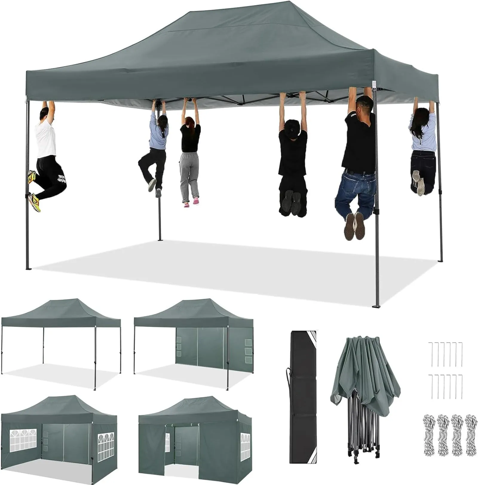 HOTEEL 10x15 Heavy Duty Pop up Canopy Tent with 4 Sidewalls,Outdoor Waterproof Canopy Tent Event Shelter for Parties,Commercial-Series