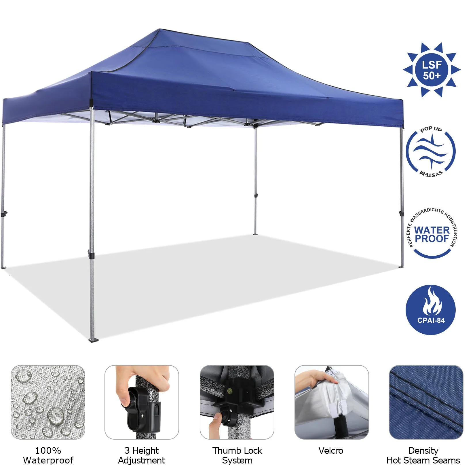 HOTEEL 10x15 Heavy Duty Pop up Canopy Tent with 4 Sidewalls,Outdoor Waterproof Canopy Tent Event Shelter for Parties,Commercial-Series