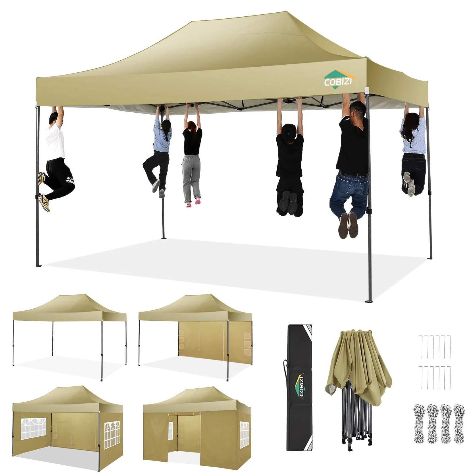 HOTEEL 10x15 Heavy Duty Pop up Canopy Tent with 4 Sidewalls,Outdoor Waterproof Canopy Tent Event Shelter for Parties,Commercial-Series