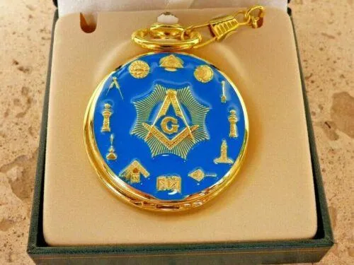 Masonic Pocket Watch Freemason Symbol Compasses Mason