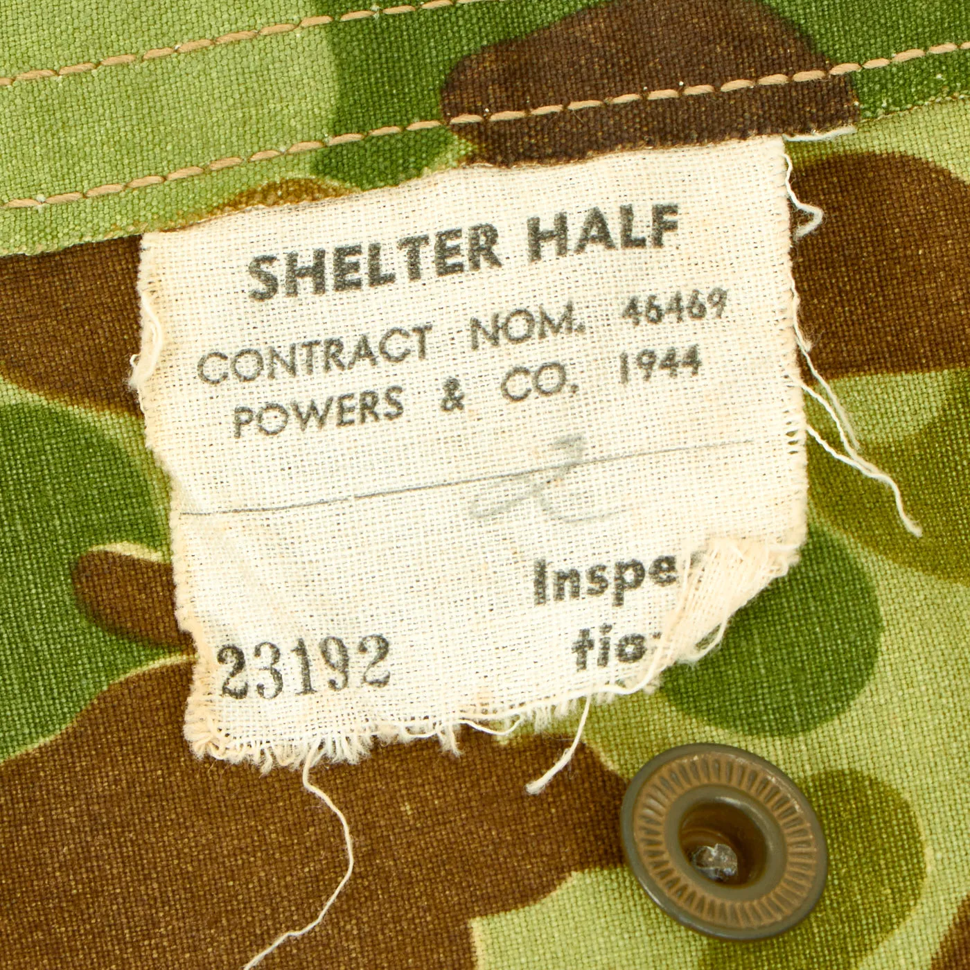 Original U.S. WWII USMC 1944 Dated Shelter Half - Reversible Camouflage