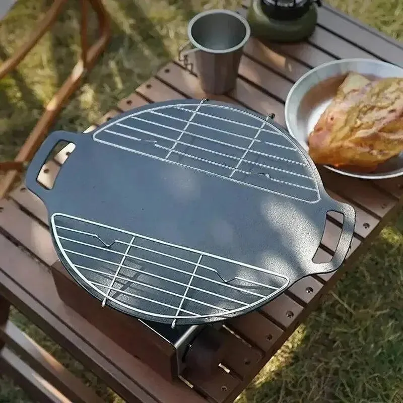 Outdoor Barbecue Net Steam Rack Stainless Steel Camping Barbecue Frying Pan Barbecue Meat Drain Anti Scorching Grill