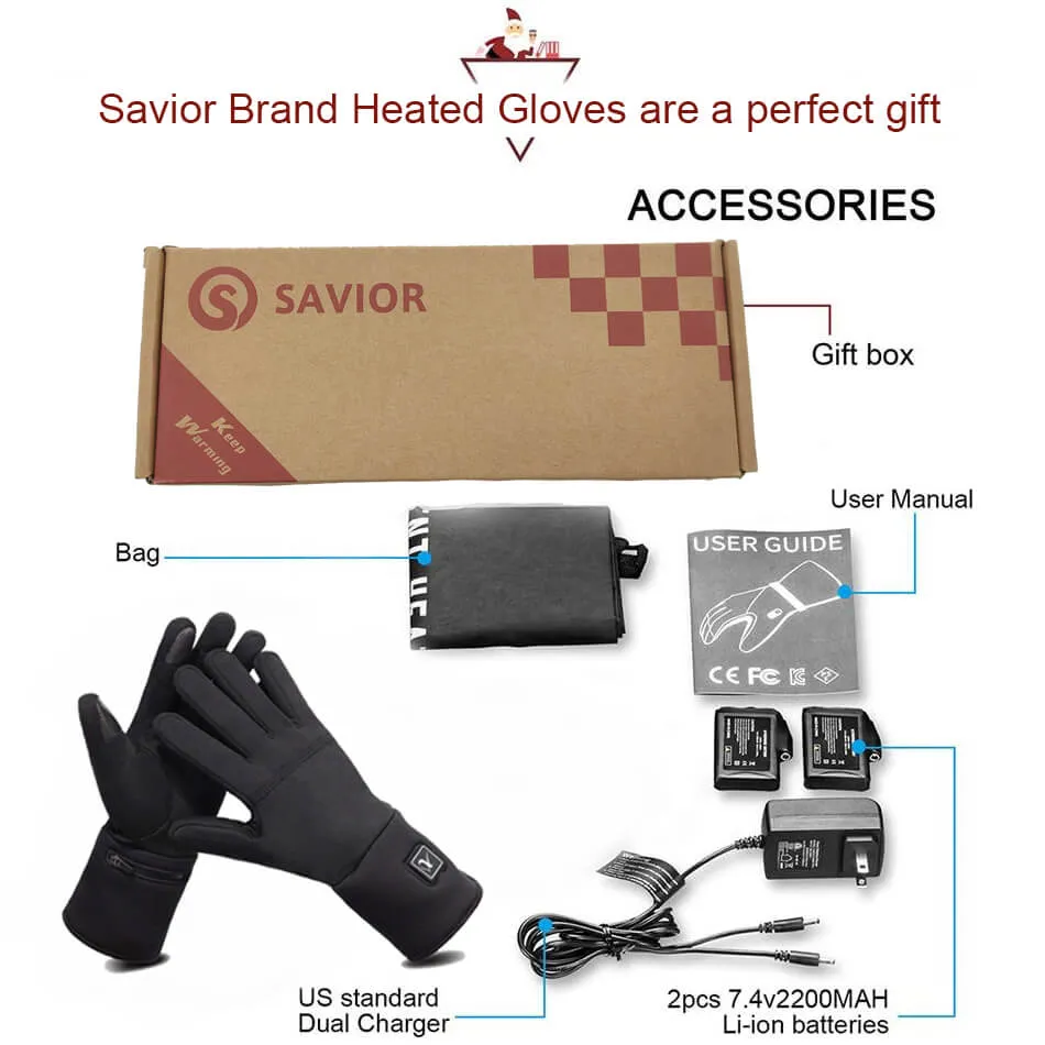 Savior Thin Hand Warmer Heated Gloves | 7.4V Rechargeable Battery Powered Gloves Liner