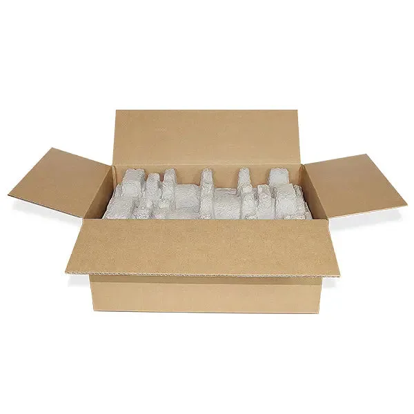 Six (6) Bottle Wine Shippers - Kit - 3 pulp shipping trays & 1 outer shipping box