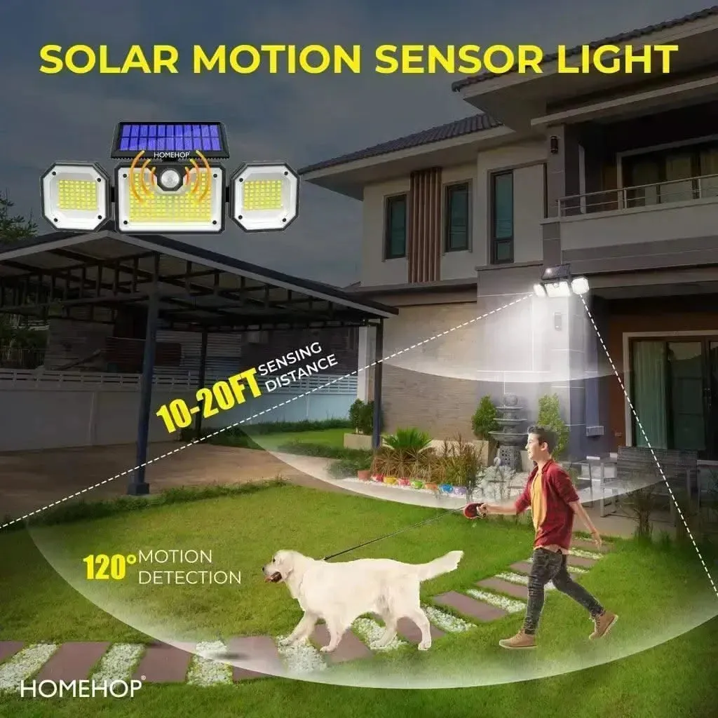 Solar Lights With Motion Sensor Outdoor Waterproof LED Wall Light For Home Security (Cool White)