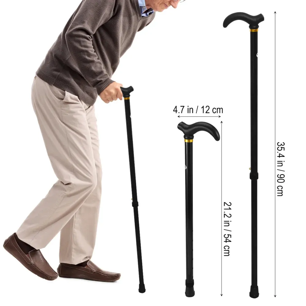 Walking Cane Elder Cane Stickmen Collapsible Telescopic Folding Cane Elder Cane Walking Trusty Sticks  Mothers Elder Fathers