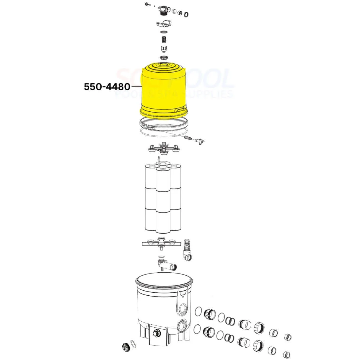 Waterway Tank Lid For Crystal Water 525 Cartridge Filters | 550-4480